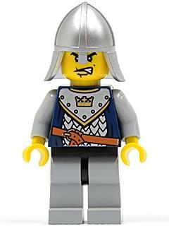 LEGO Minifigure-Fantasy Era - Crown Knight Scale Mail with Crown, Helmet with Neck Protector, Scar Across Lip-Castle / Fantasy Era-CAS338-Creative Brick Builders